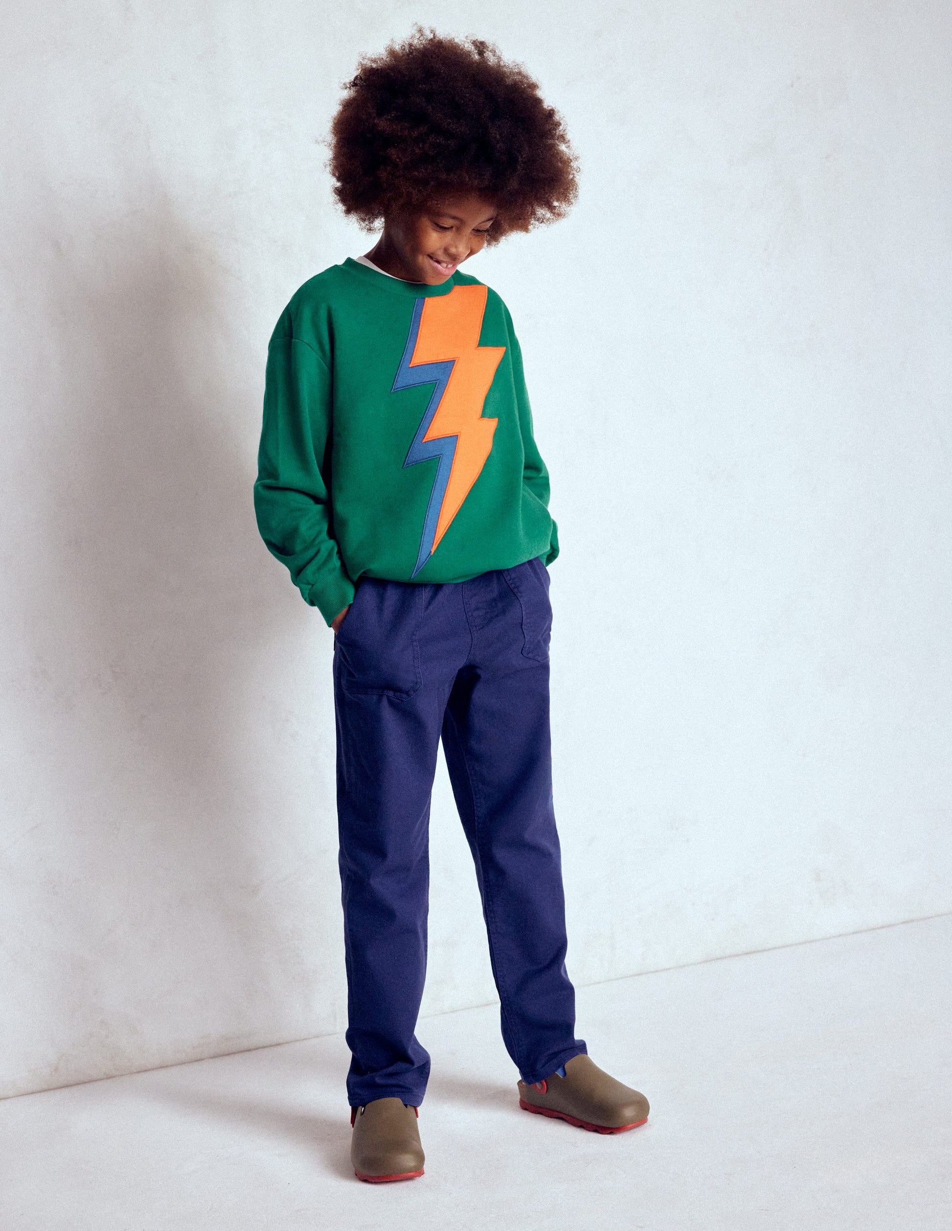 Lustiges Sweatshirt-Artischockengrün Blitz-2
