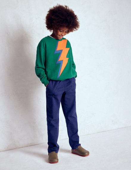 Lustiges Sweatshirt-Artischockengrün Blitz