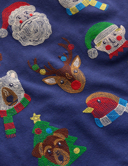 Langarmshirt mit Superstitch-Design-Dämmerungsblau Weihnachtliche Charaktere-3