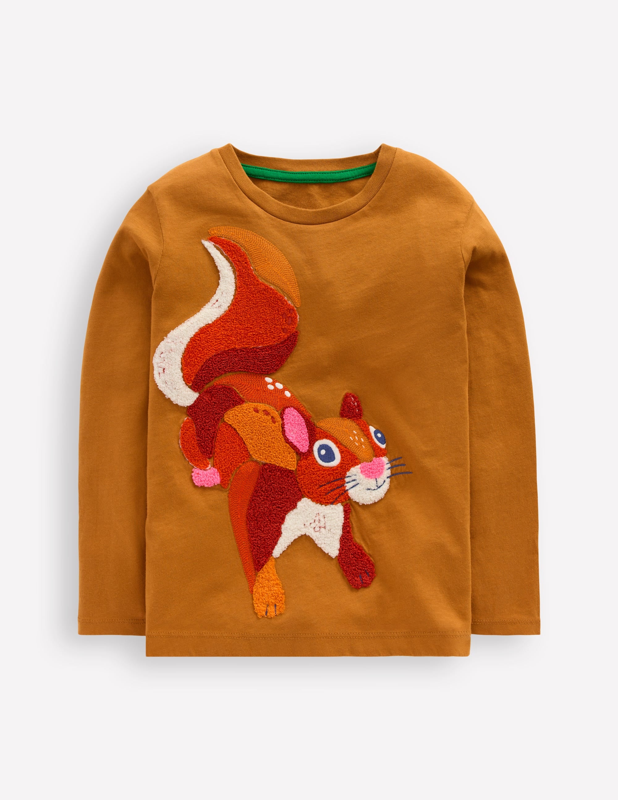 Langarmshirt aus Bouclé-Toffeebraun Eichhörnchen - Image 1