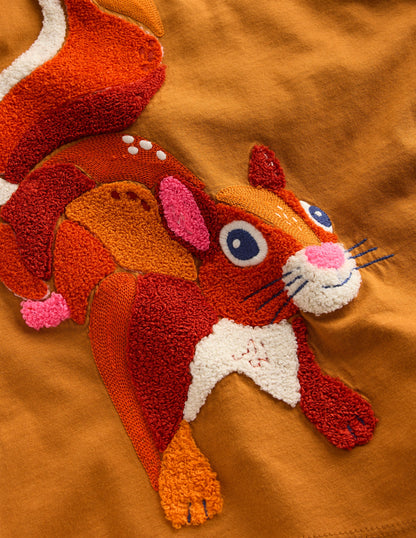 Langarmshirt aus Bouclé-Toffeebraun Eichhörnchen-4