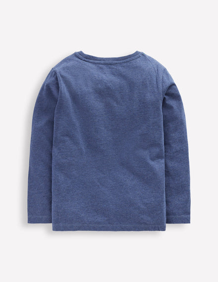 Langarmshirt aus Bouclé-Denim Meliert Monster Truck