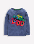 Langarmshirt aus Bouclé-Denim Meliert Monster Truck
