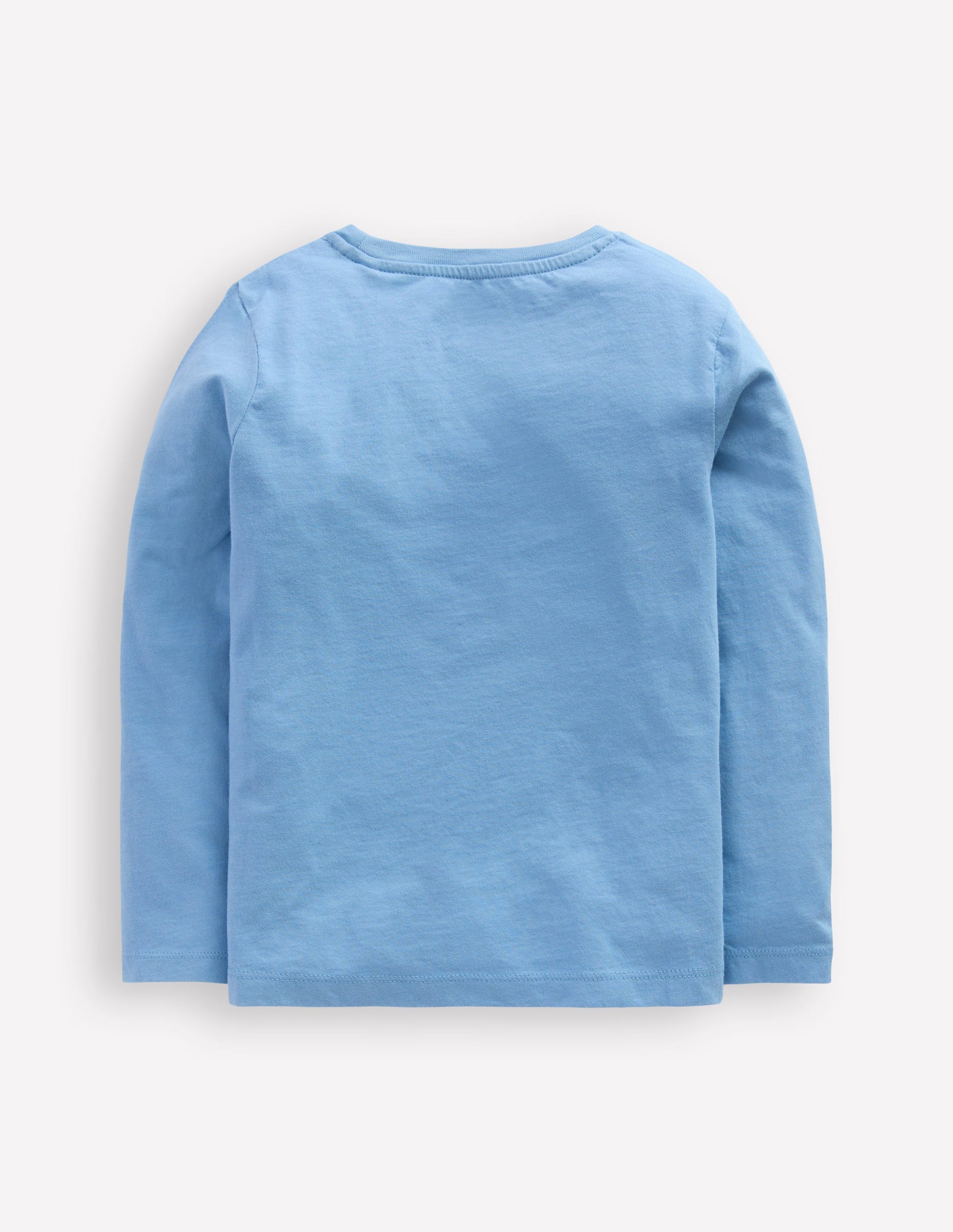 Langarmshirt aus Bouclé-Meeresdunst-Blau Eule-2