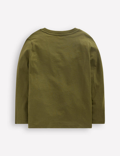 Langarmshirt aus Bouclé-Wintermoos Hirsch-2