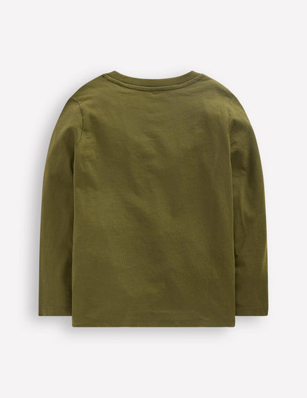 Langarmshirt aus Bouclé-Wintermoos Hirsch