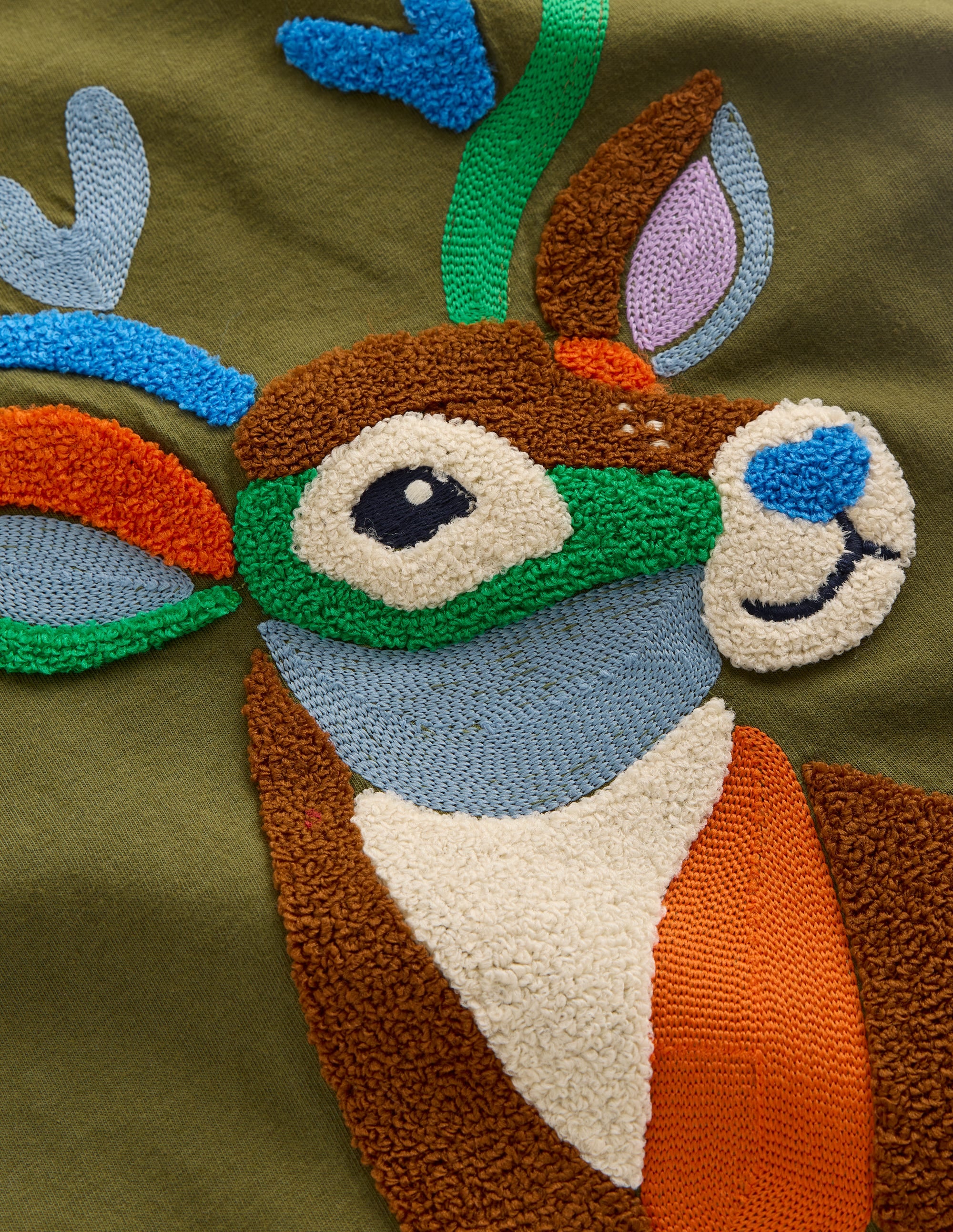 Long Sleeve Bouclé T-shirt-Winter Moss Deer - Image 3