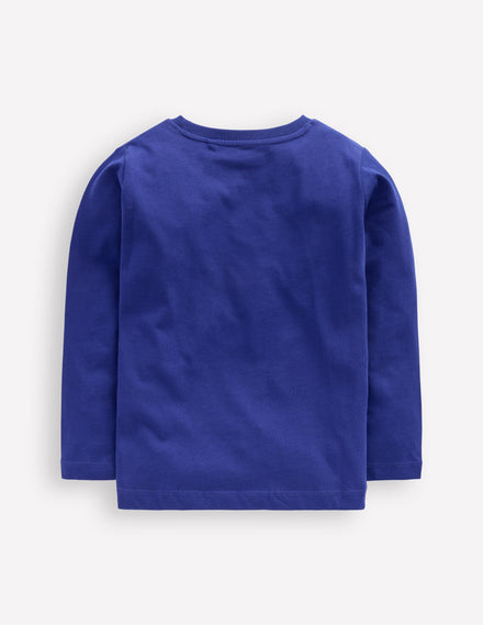Langarmshirt mit Druck-Saphirblau Fahrzeuge