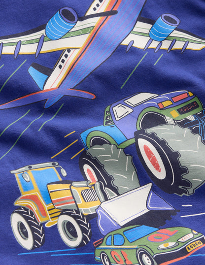 Langarmshirt mit Druck-Saphirblau Fahrzeuge-3