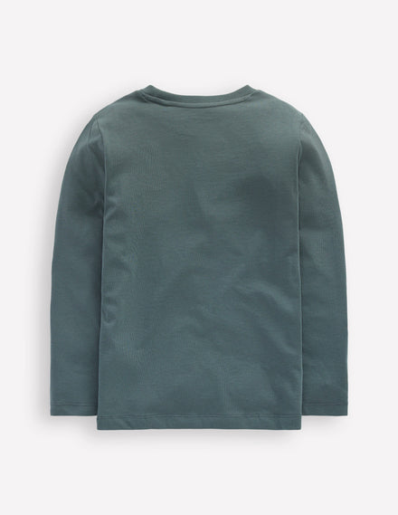 Langarmshirt mit Druck-Rauchgrau Waldfreunde