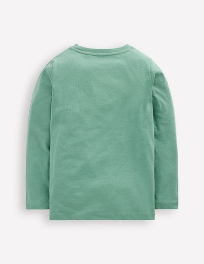 Langarmshirt mit Druck-Ölblau Elch Entdecker-2
