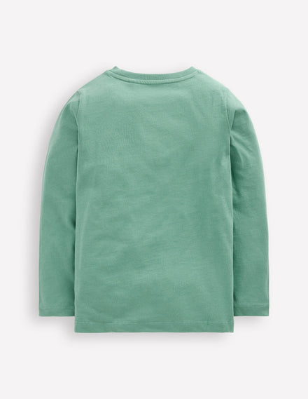 Langarmshirt mit Druck-Ölblau Elch Entdecker
