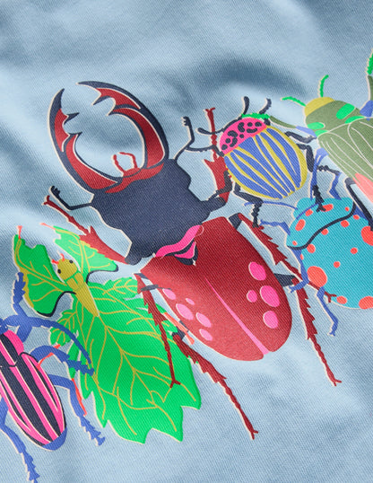 Riso Langarmshirt-Gletscherblau Käfer-3