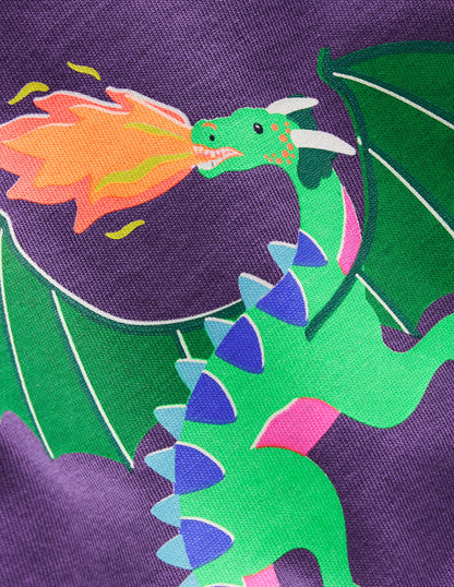 Riso Langarmshirt-Mystisches Lila Drachen-3