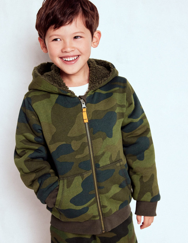 Wendbarer Teddy-Kapuzenpullover-Tarnfarben