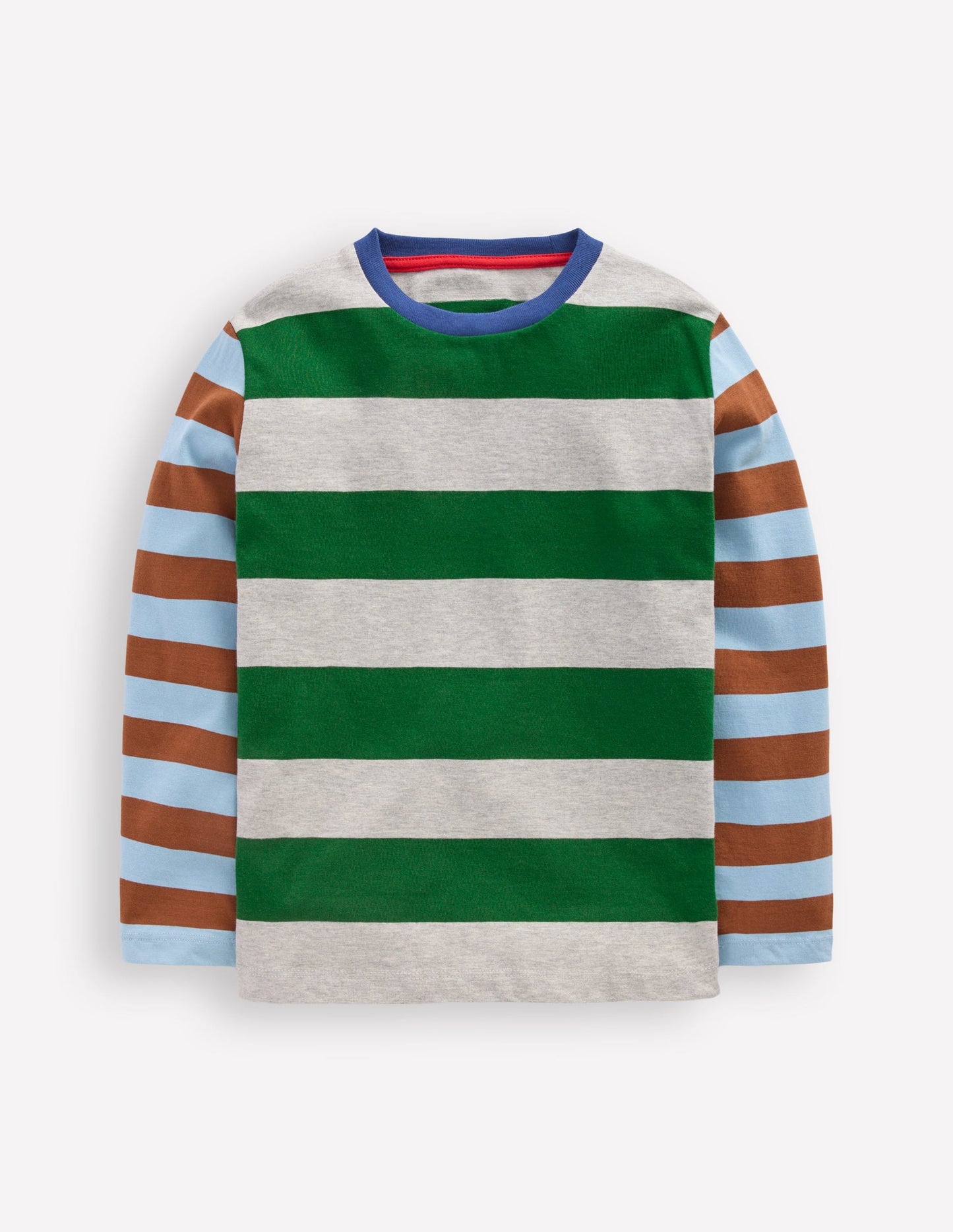 Kuddelmuddel-Langarmshirt-Versetzt bunt gestreift