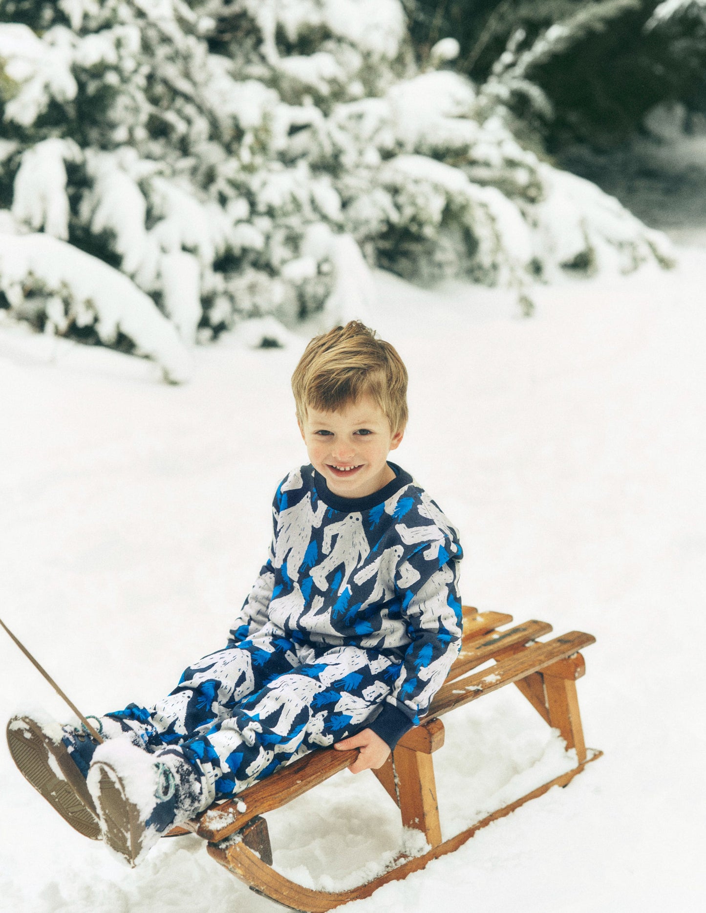 Bedrucktes Sweatshirt für den Alltag-Directoire-Blau Yeti