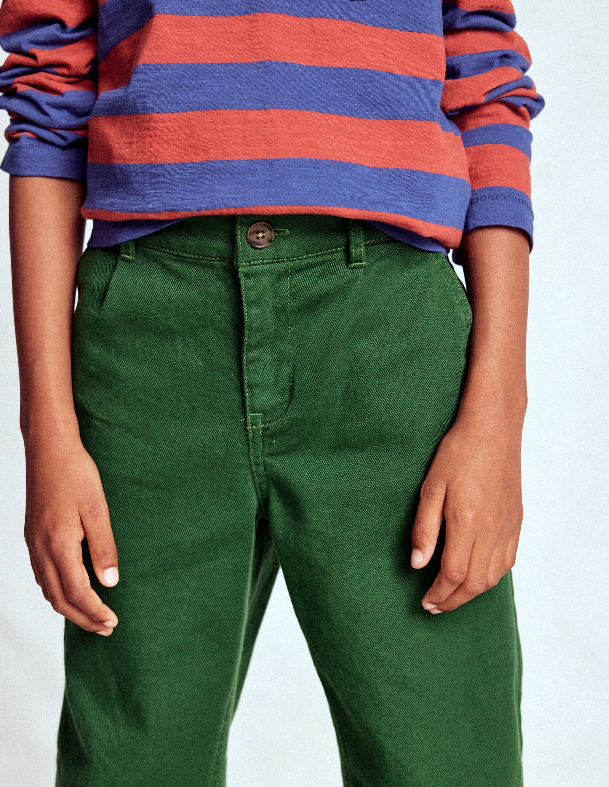 Hose mit geradem Bein für den Alltag-Kieferngrün Twill - Image 2