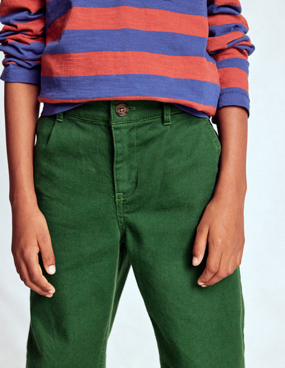 Lockere Hose für den Alltag-Kieferngrün Twill-2