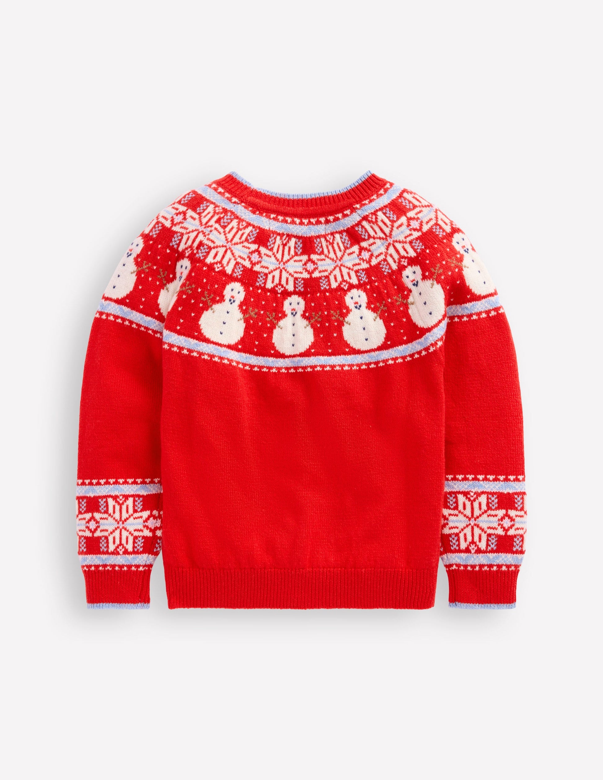 Fair-Isle-Pullover-Mohnblumenrot Schneemänner-3