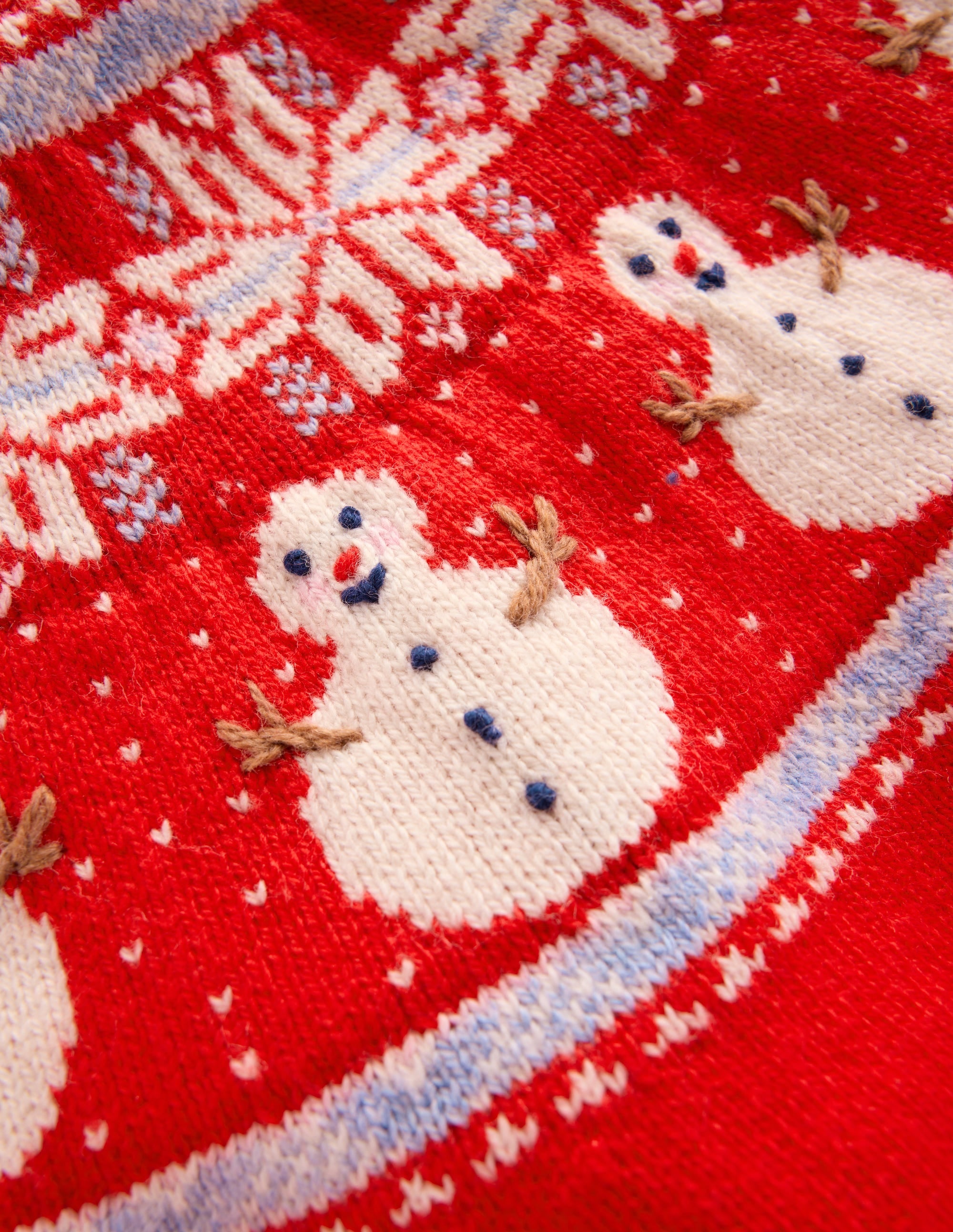 Fair-Isle-Pullover-Mohnblumenrot Schneemänner - Image 3