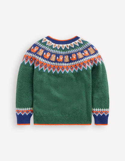 Pull motif jacquard-Bois vert joyau-6