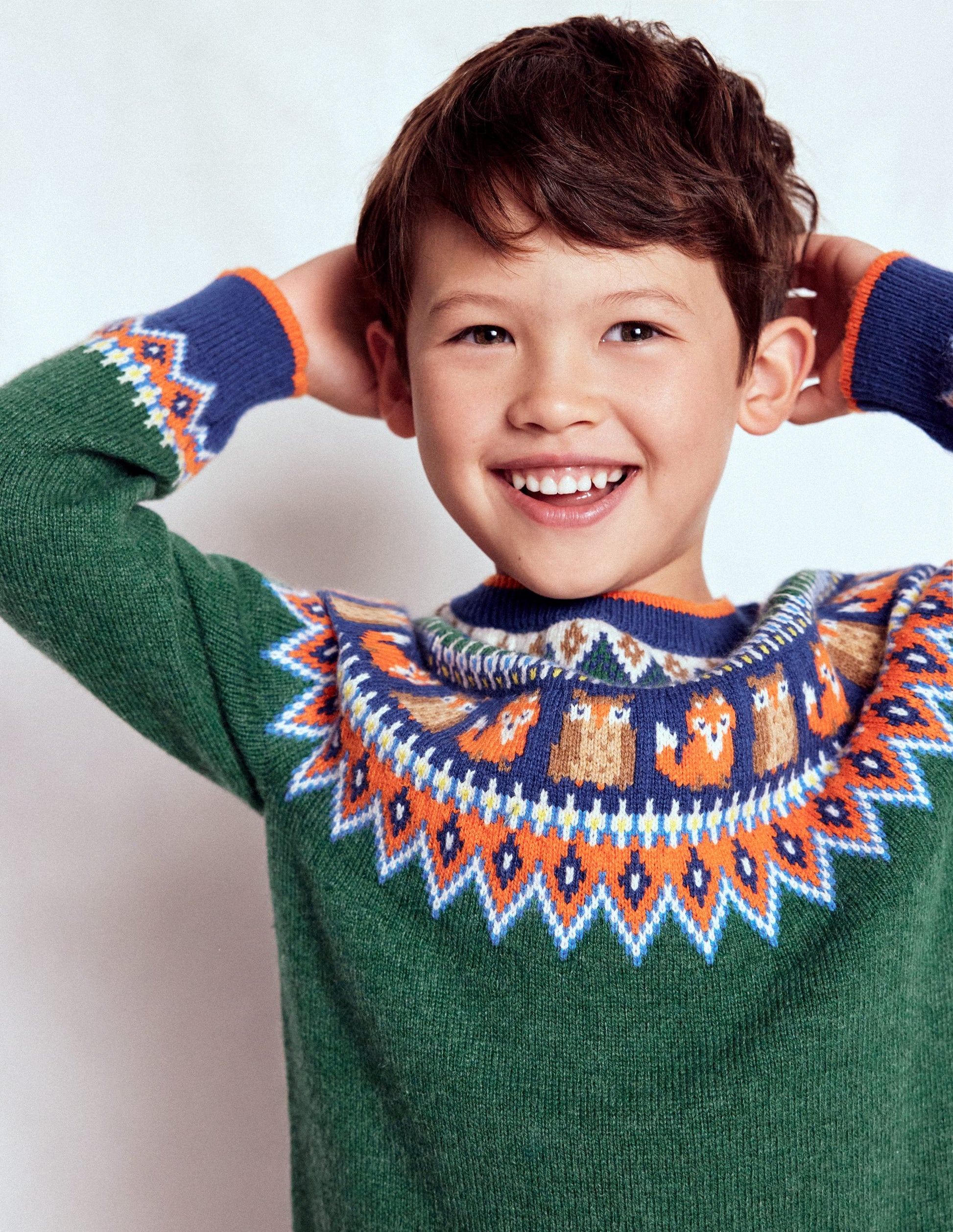 Pull motif jacquard-Bois vert joyau-2