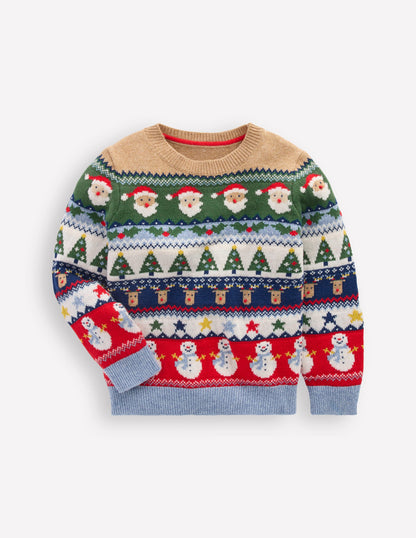 Pull motif jacquard-Motif jacquard de Noël multi-2