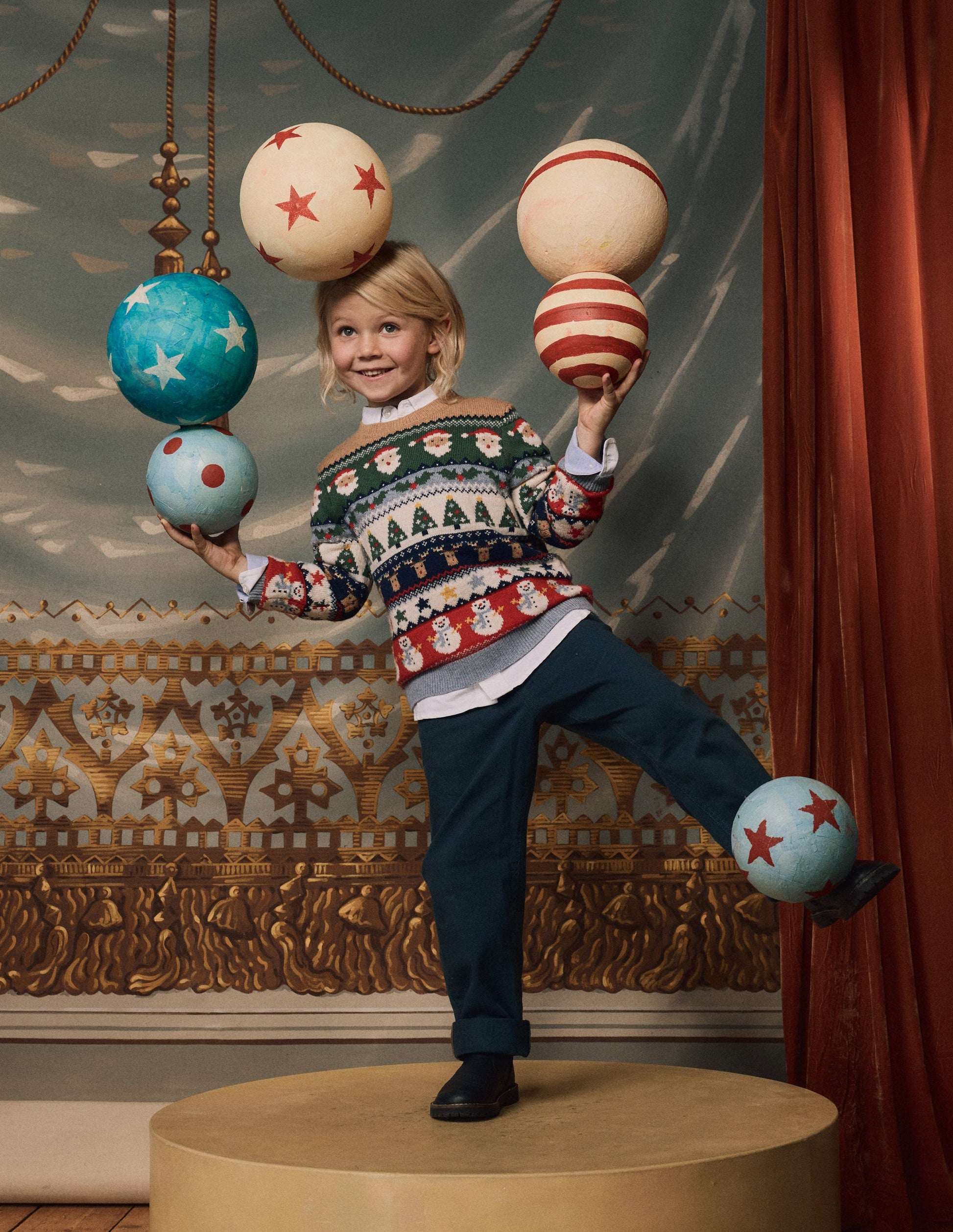 Pull motif jacquard-Motif jacquard de Noël multi Boden FR