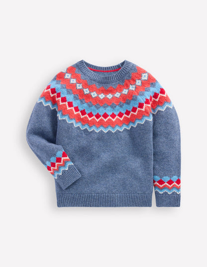 Fair-Isle-Pullover-Blau Klassisch Fair Isle-3