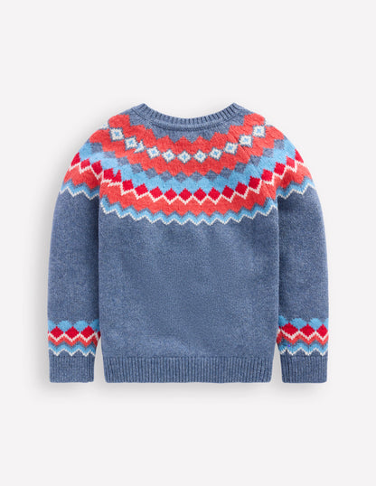 Fair-Isle-Pullover-Blau Klassisch Fair Isle-4