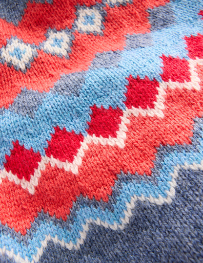 Fair-Isle-Pullover-Blau Klassisch Fair Isle-5