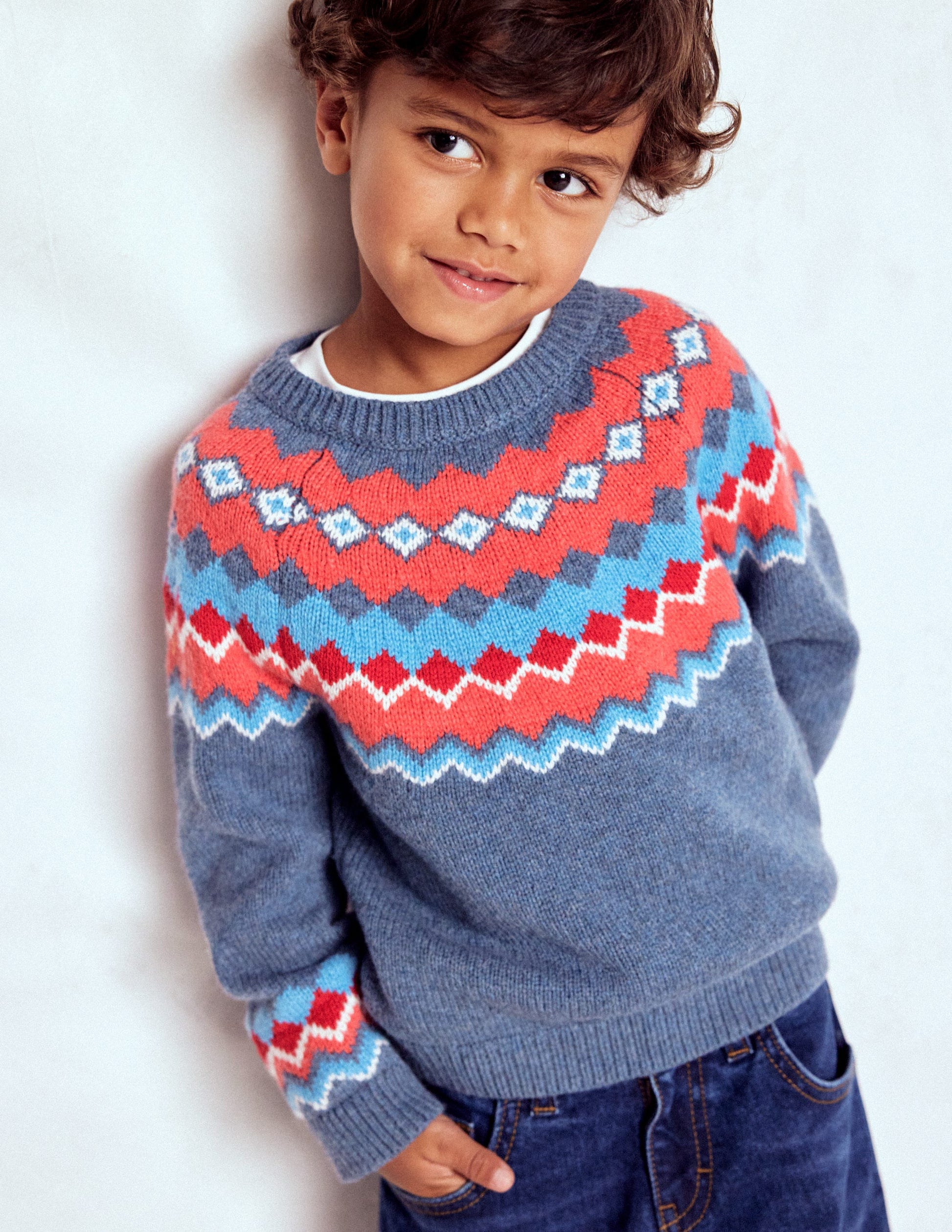 Fair-Isle-Pullover-Blau Klassisch Fair Isle-2