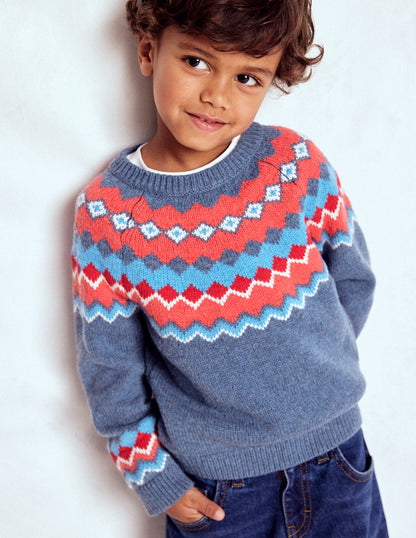Fair-Isle-Pullover-Blau Klassisch Fair Isle-2