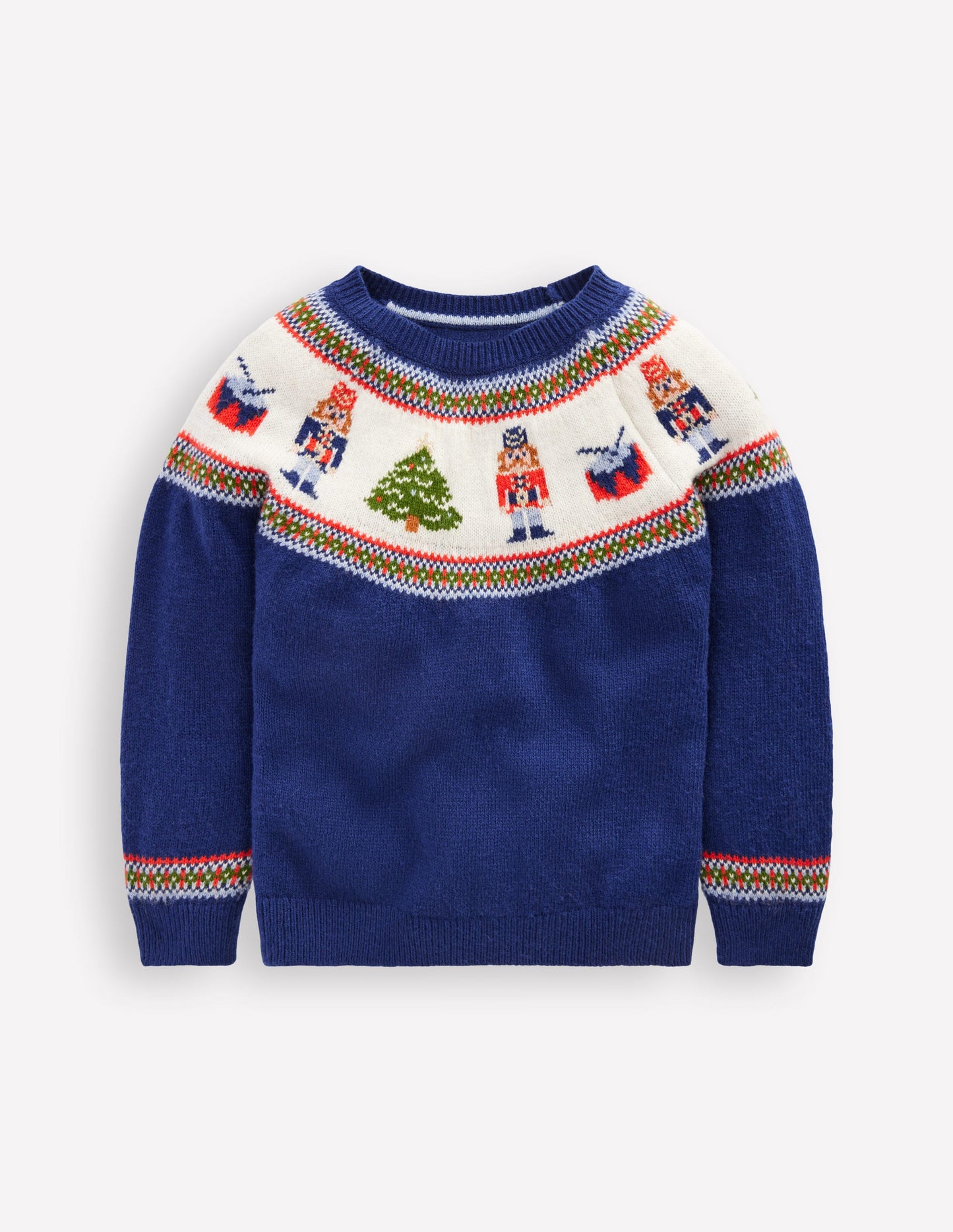 Fair-Isle-Pullover-Schuluniform-Marineblau Nussknacker