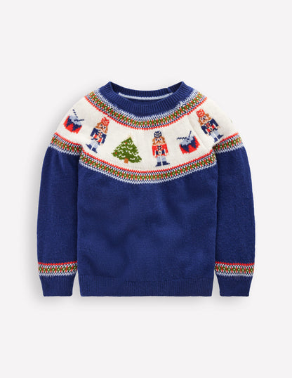 Fair-Isle-Pullover-Schuluniform-Marineblau Nussknacker-1