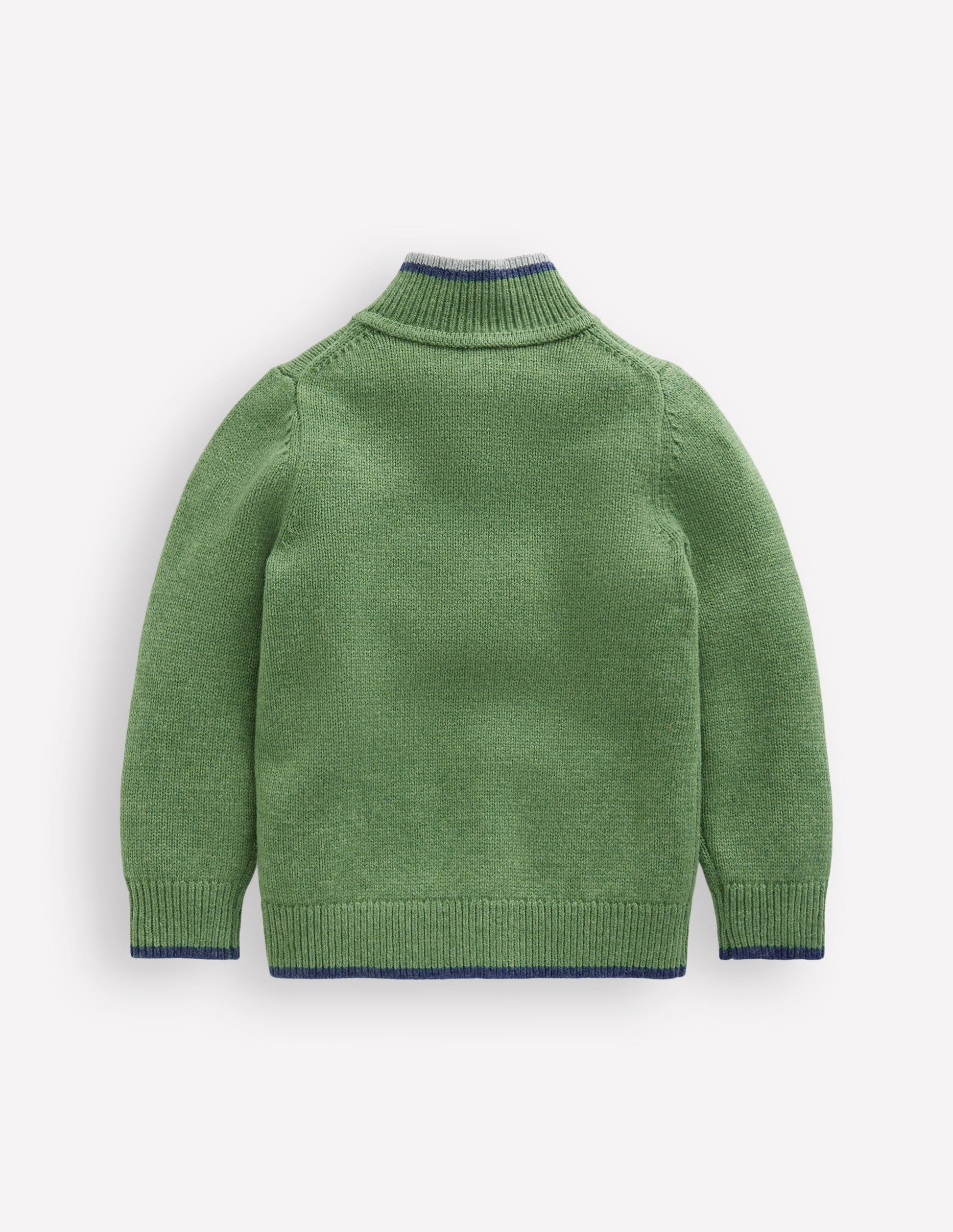Pull partiellement zippé traditionnel-Vert étang profond-5