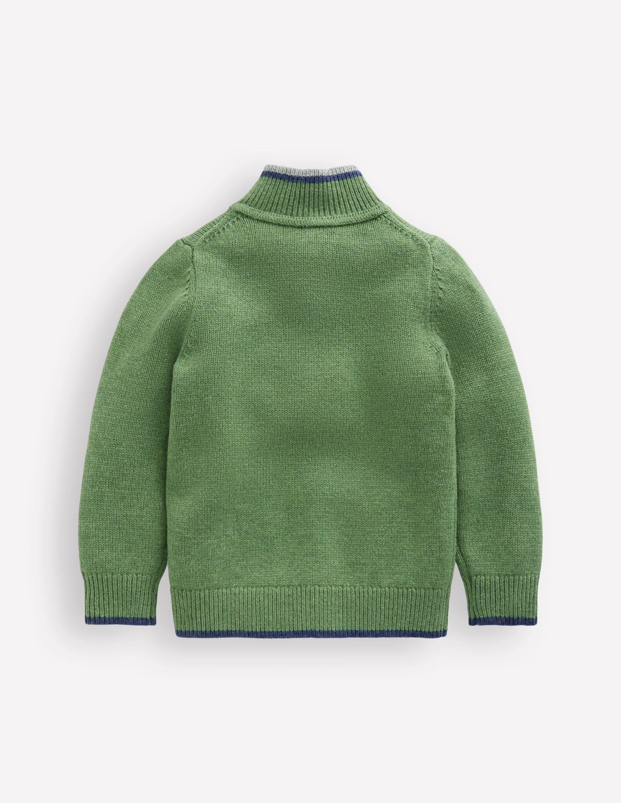 Pull partiellement zippé traditionnel-Vert étang profond - Image 5