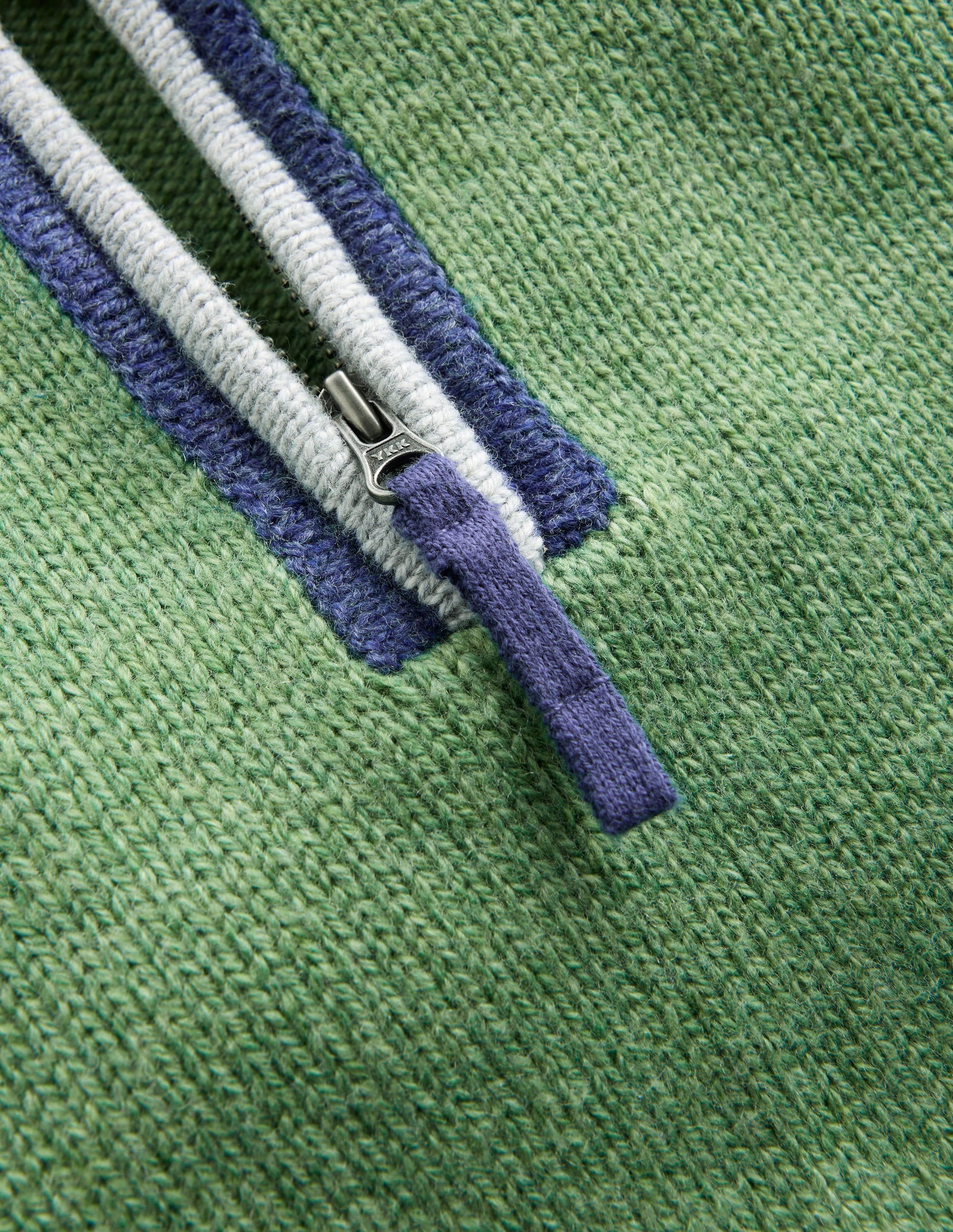 Pull partiellement zippé traditionnel-Vert étang profond - Image 6