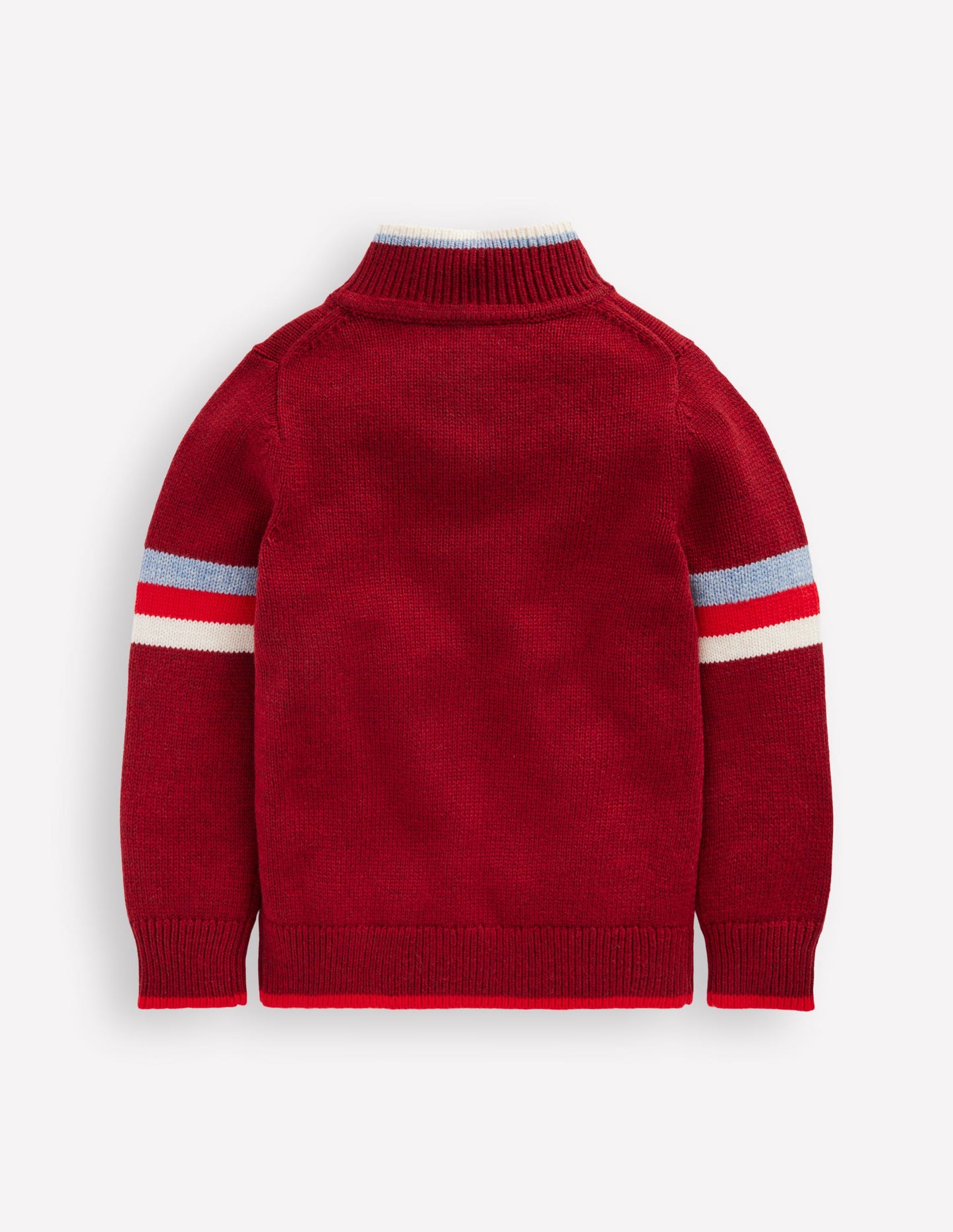 Klassischer Pullover mit halblangem Reißverschluss-Rumba-Rot