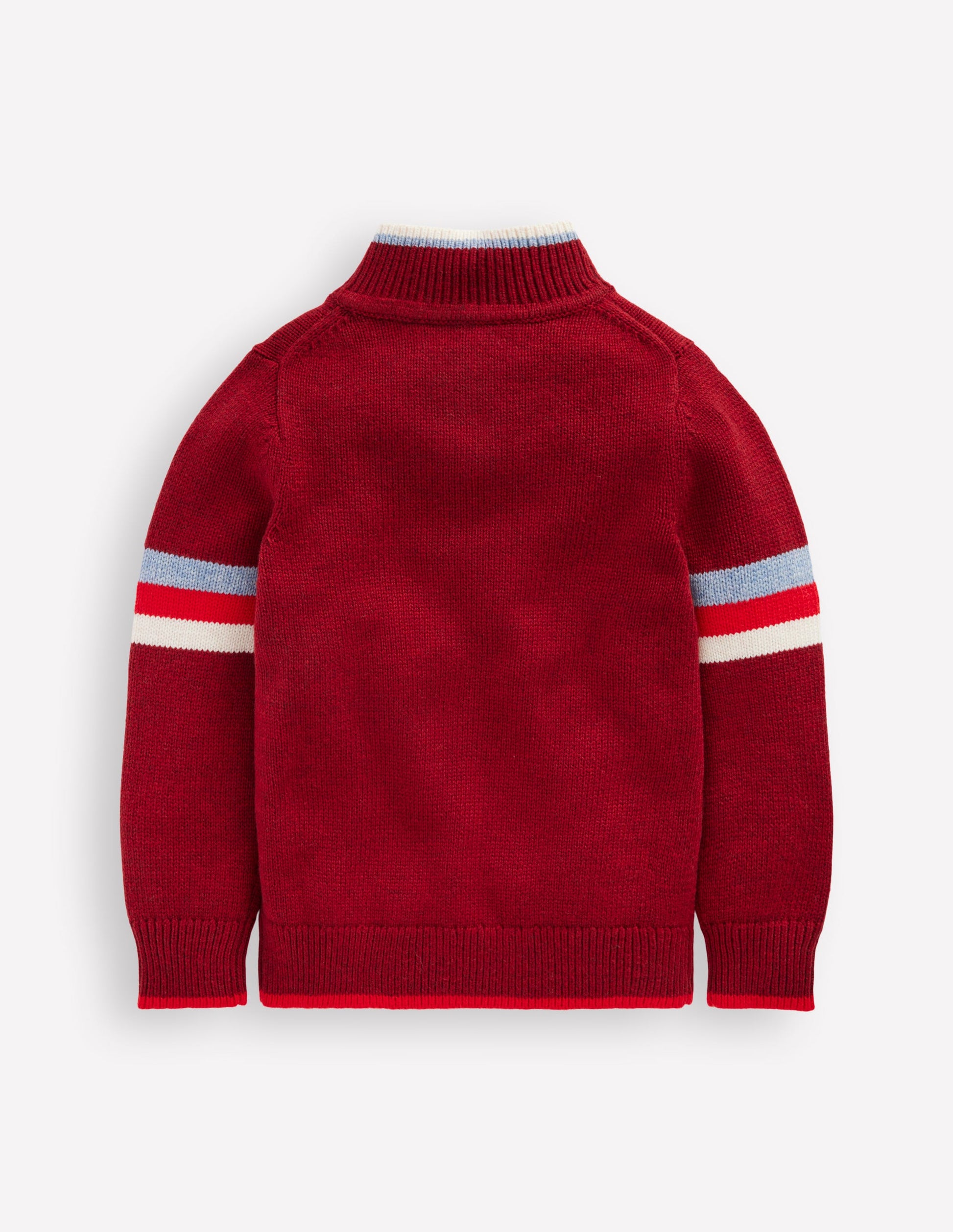 Klassischer Pullover mit halblangem Reißverschluss-Rumba-Rot-4