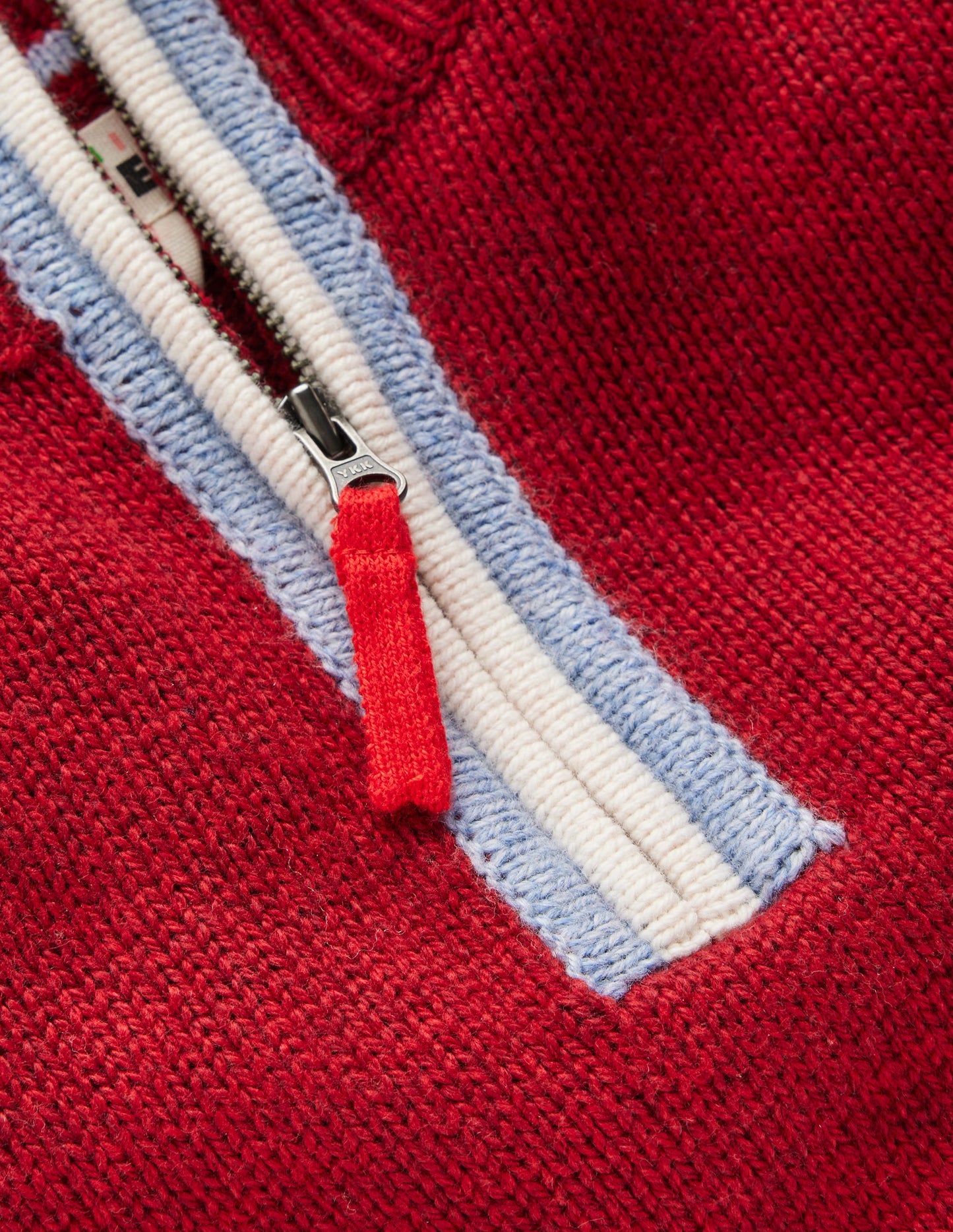 Klassischer Pullover mit halblangem Reißverschluss-Rumba-Rot