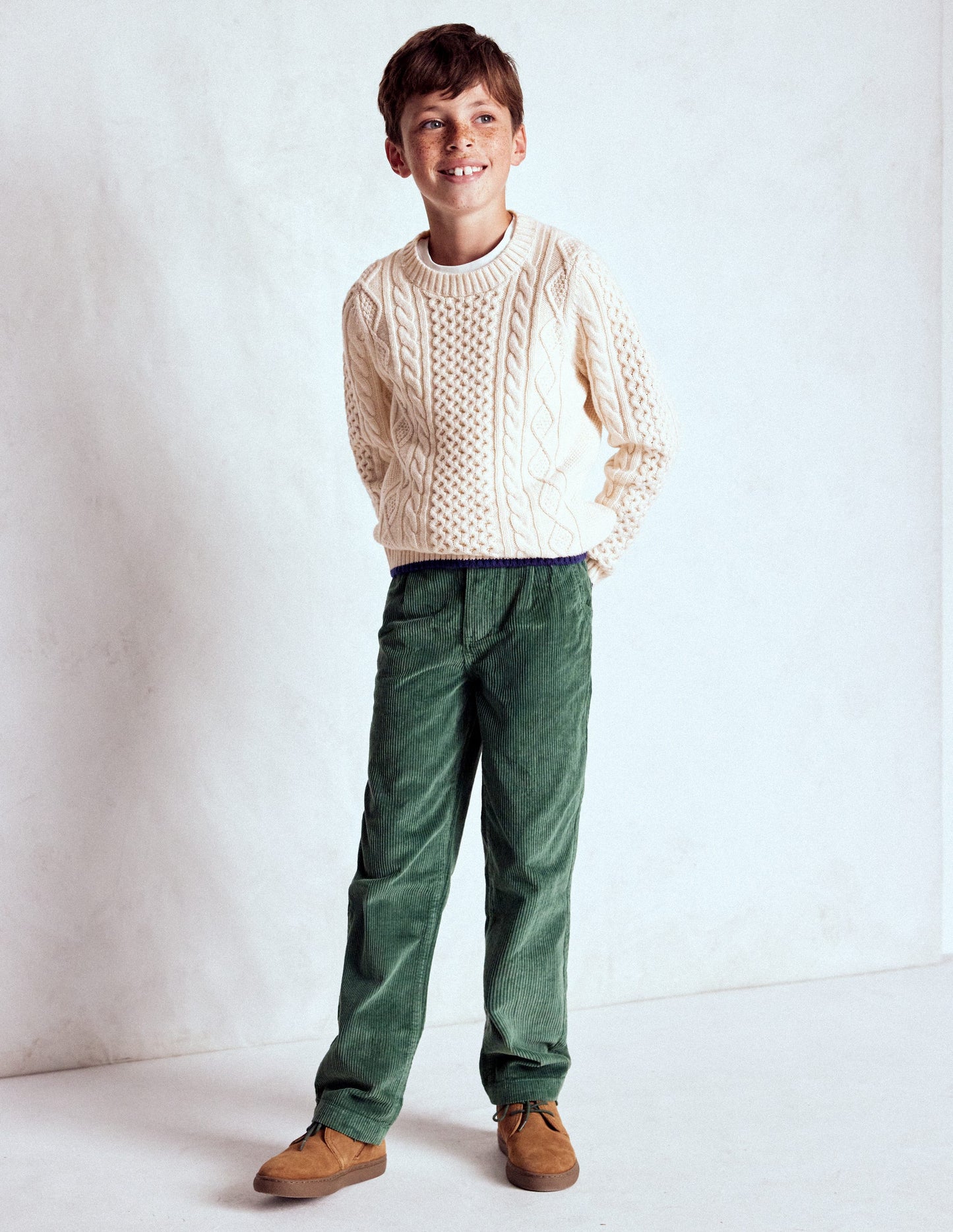 Heritage Cable Jumper-Ecru Marl