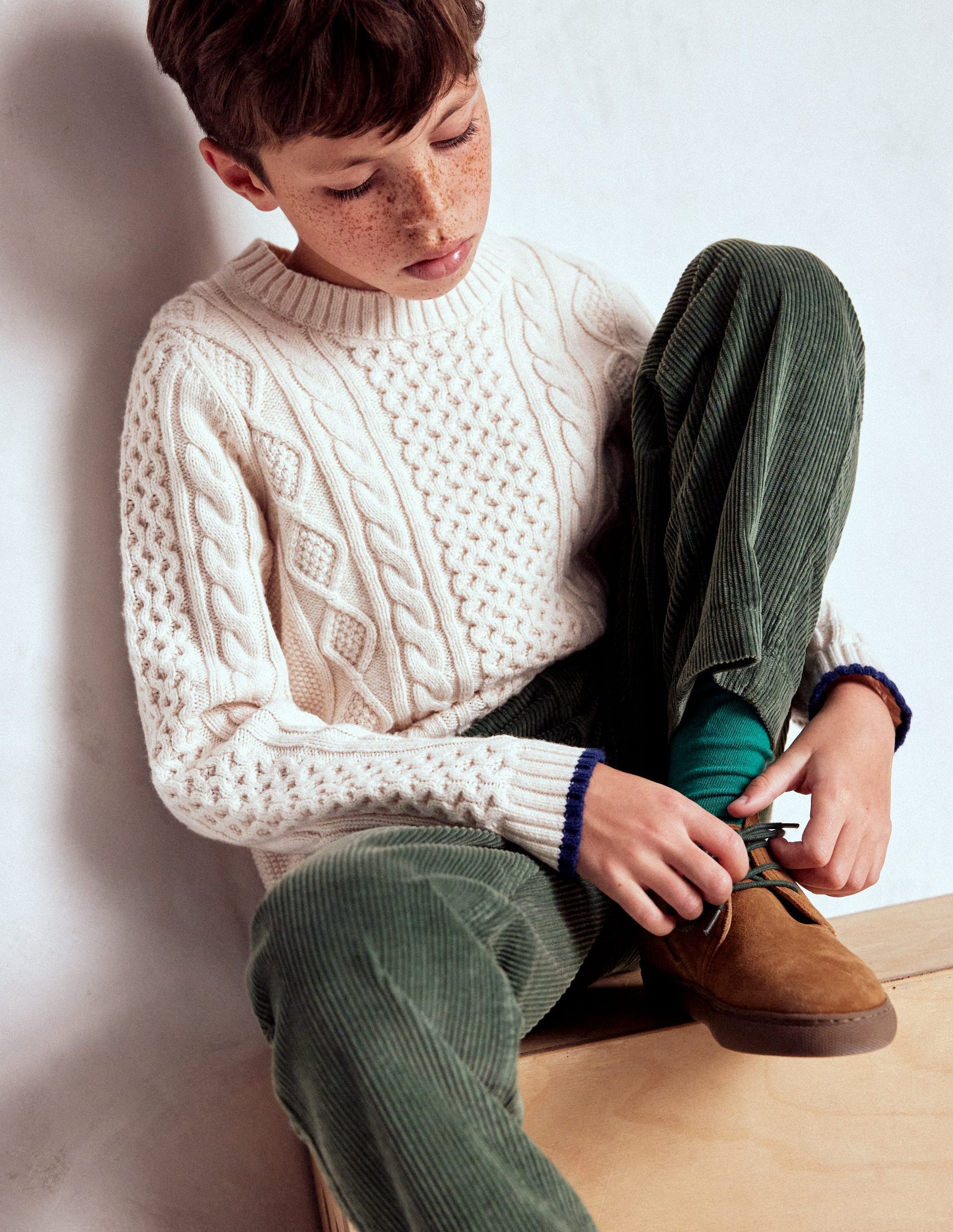 Heritage Cable Jumper-Ecru Marl-3