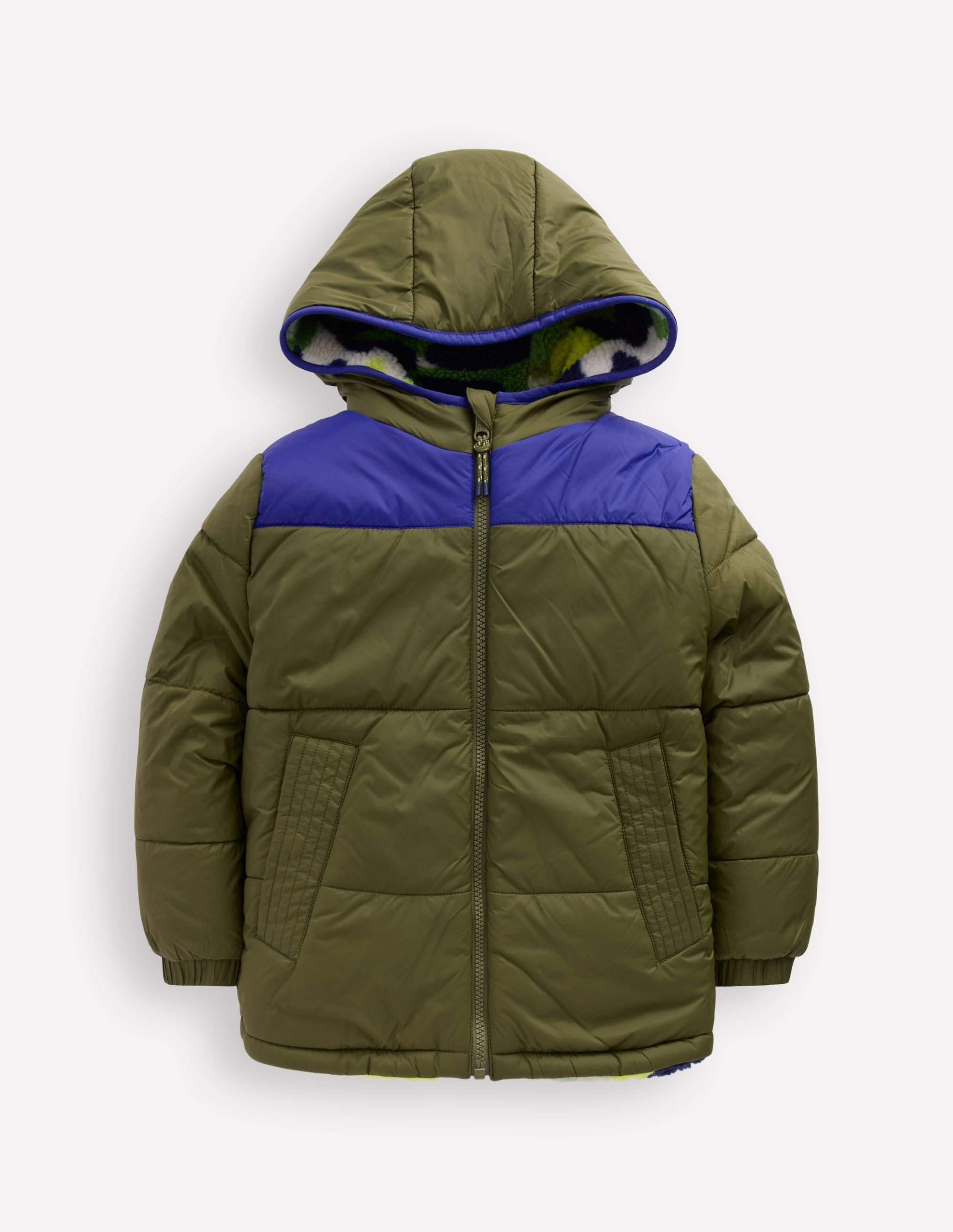 Veste réversible en borg cosy-Camouflage vert - Image 1