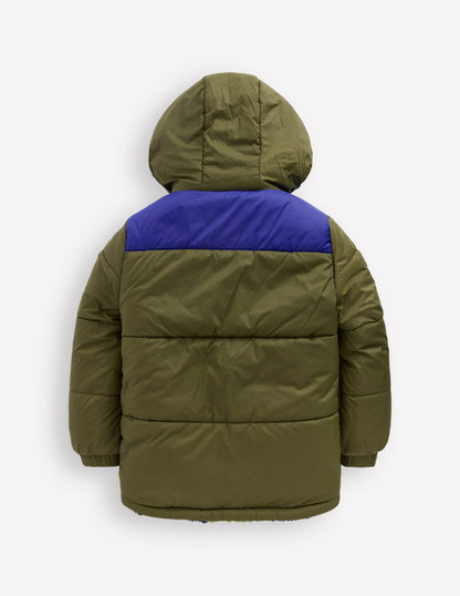 Veste réversible en borg cosy-Camouflage vert-2