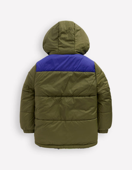 Veste réversible en borg cosy-Camouflage vert