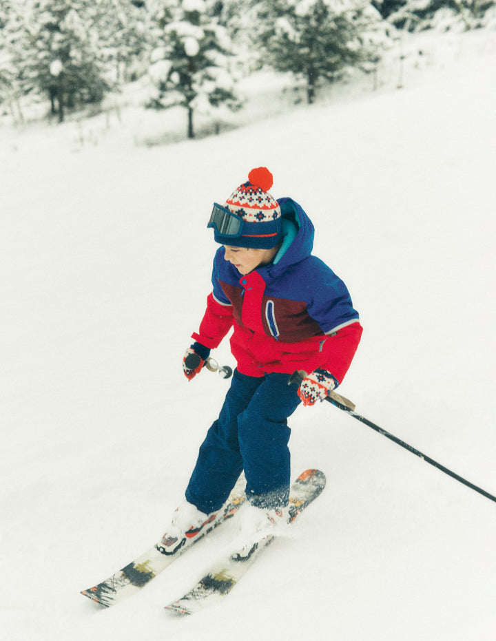 Wasserdichter Allwettermantel-Rot Chevron Blockfarben