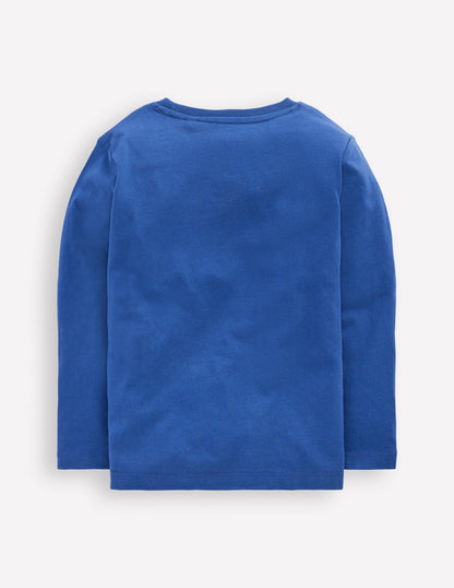Im Dunkeln leuchtendes T-Shirt mit Superstitch-Dämmerungsblau Weihnachtsauto-2