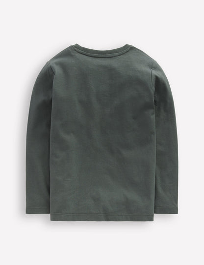 Im Dunkeln leuchtendes T-Shirt mit Superstitch-Rauchgrau Insekten-2